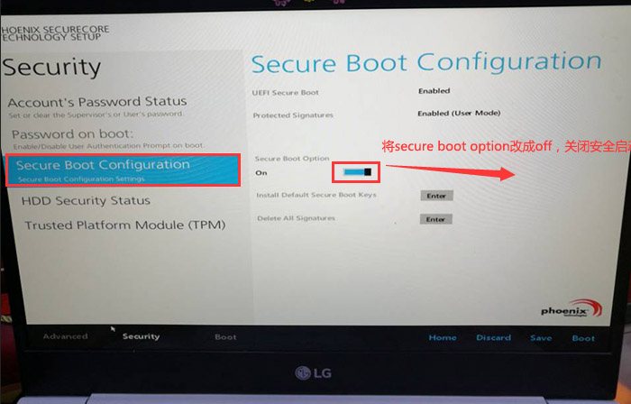 Secure Boot configuration Secure Boot configuration