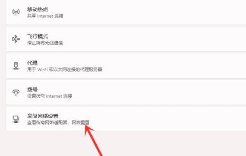打开高级网络设置 打开高级网络设置